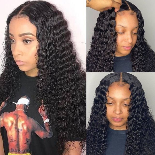 Laborhair 6x6 Pre Plucked Deep Wave Lace Front Wigs Brazilian Virgin Hair Lace Front Wigs 180% Density