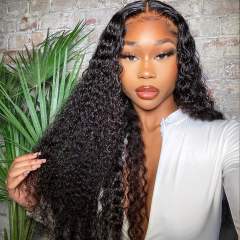 Laborhair 6x6 Pre Plucked Curly Weave Lace Front Wigs Virgin Human Hair Lace Closure Wigs for Full Head 180% Density LHW-102