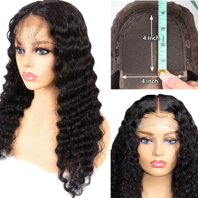 Laborhair 4x4 Lace Closure Wig Deep Wave Human Hair Wigs