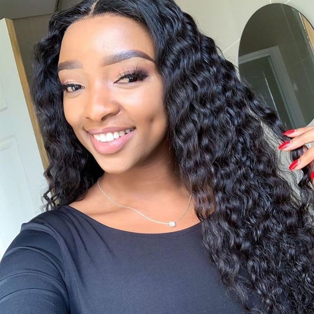 Laborhair 4x4 Lace Closure Wig Deep Wave Human Hair Wigs