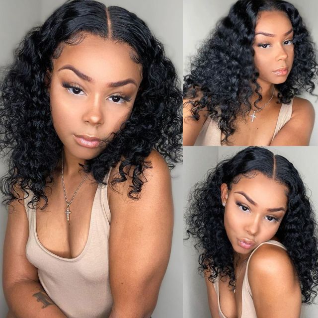 Laborhair Deep Wave Short Lace Front Wigs High Density Fashion Summer Wig