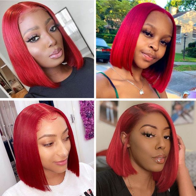 Laborhair Colored Red Wine Straight Hair Bob Wigs