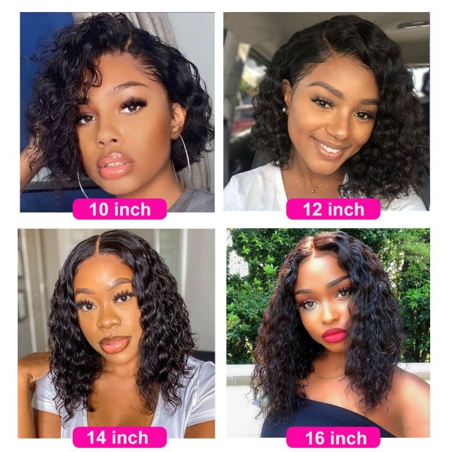 Laborhair High Density Water Wave Short Bob Wigs Lace Front Wigs