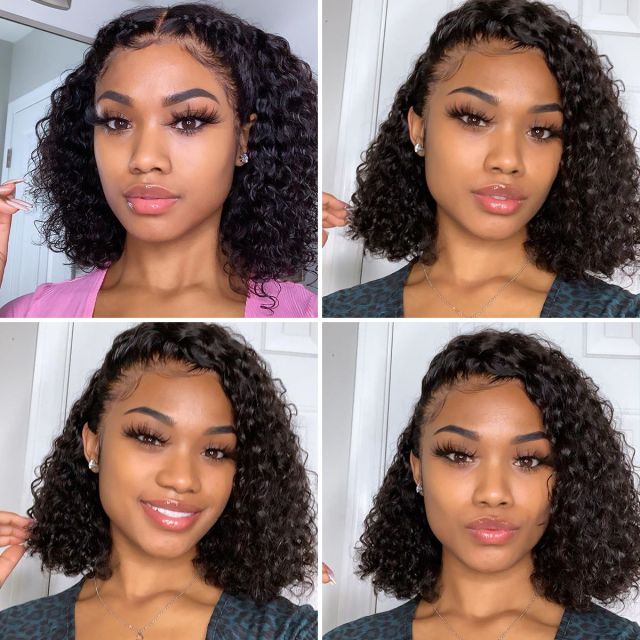 Laborhair Brazilian Curly Short Bob Wigs 100% Human Hair Wigs