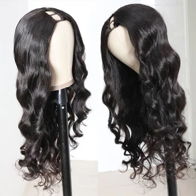 Laborhair Body Wave Human Hair U Part Wigs 150% Density Natural Color Wigs