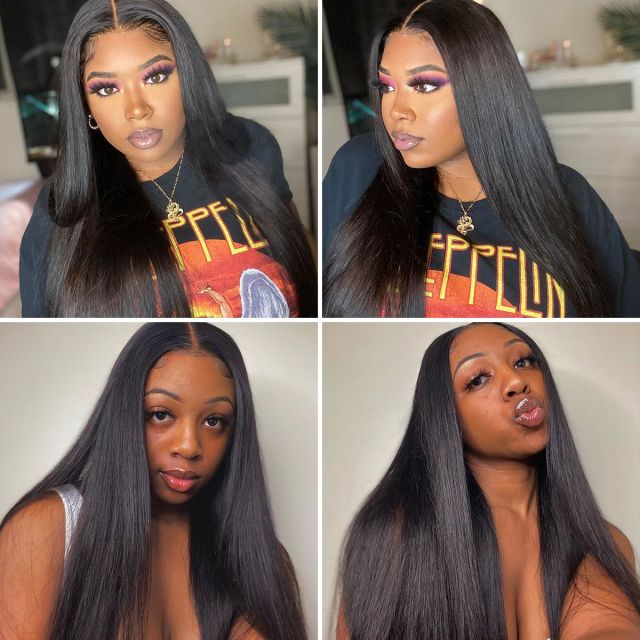 Laborhair 250% High Density Straight Human Hair Lace Front Wigs