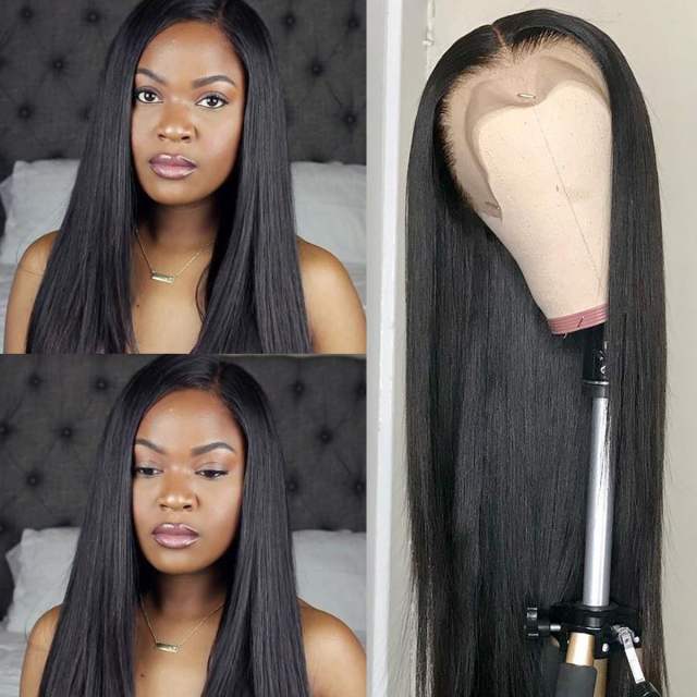 250% High Density Straight Human Hair Lace Front Wigs