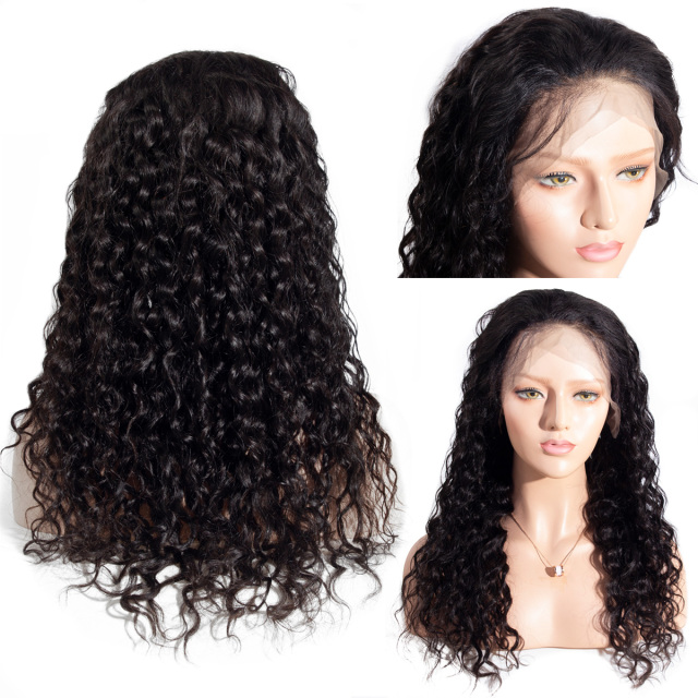 Laborhair 250% High Density Water Wave Human Hair Lace Front Wigs