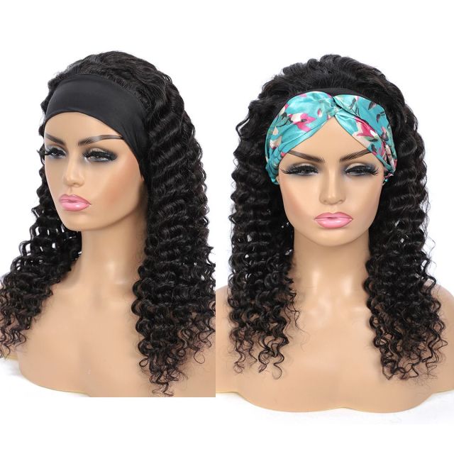 Laborhair Deep Wave Headband Hair Wig Glueless Human Hair Wigs