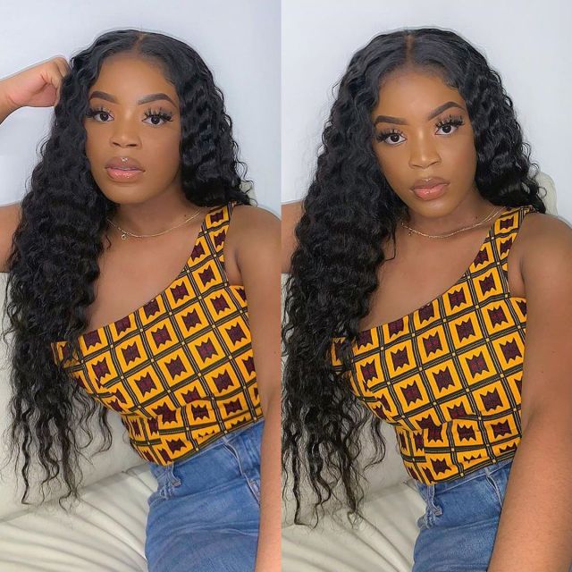 Laborhair U Part Human Hair Wigs Brazilian Deep Wave Pre-Plucked Best Human Hair Wig