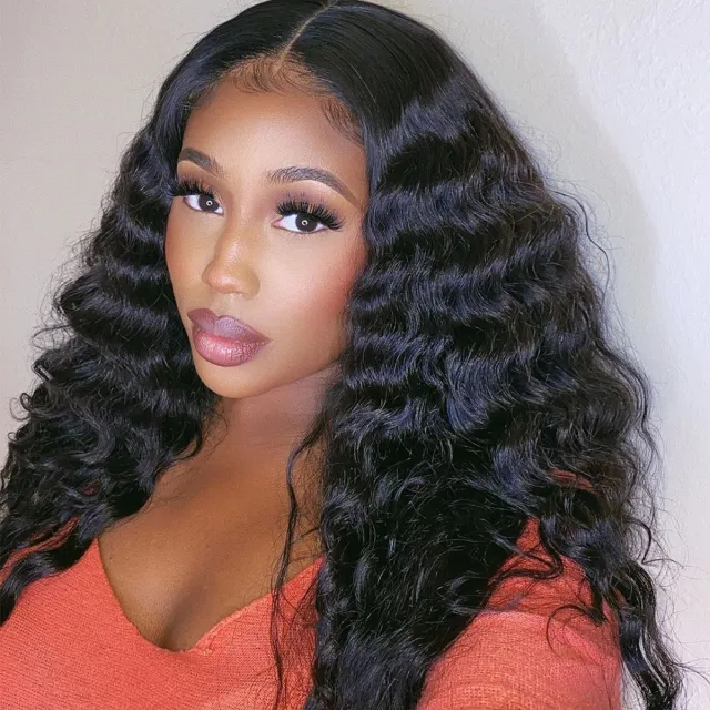 Laborhair 250% High Density Loose Deep Wave Human Hair Lace Front Wigs