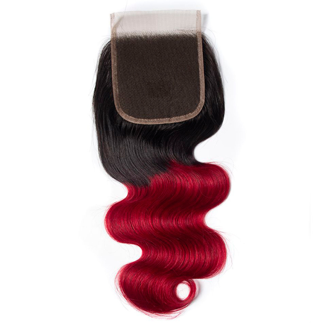 1B/Red Brazilian Body Wave 3 Bundles with Closure for Full Head Sale