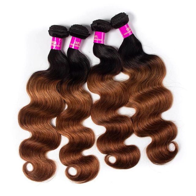 Ombre Hair 1B/30 Brazilian Body Wave 3/4 Bundles Best Hair