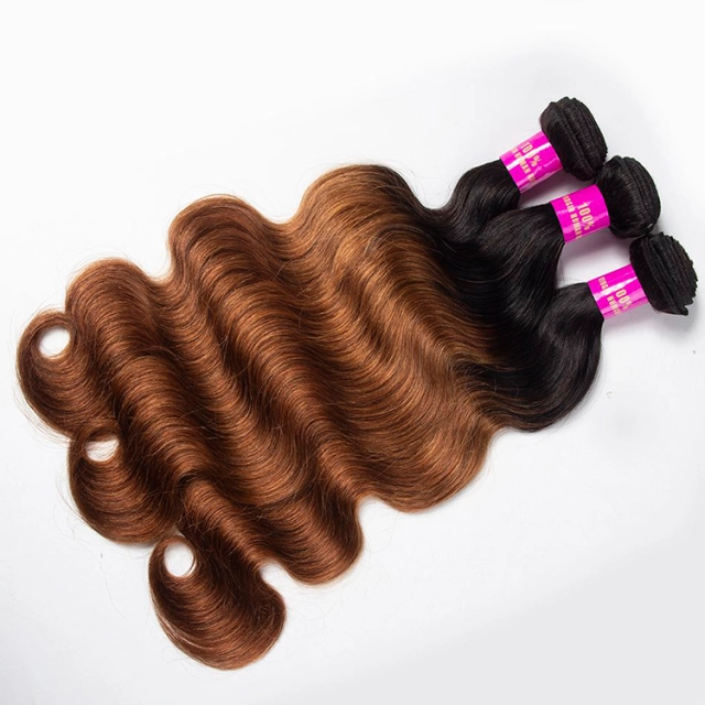 Ombre Hair 1B/30 Brazilian Body Wave 3/4 Bundles Best Hair