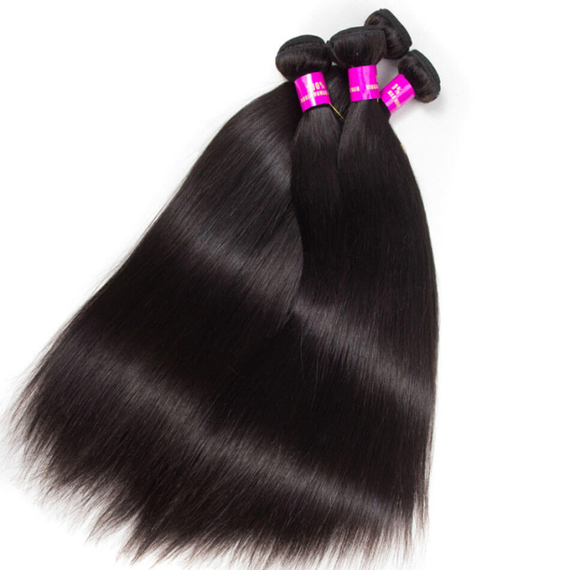 Baby Hair Brazilian Straight Hair 4 Bundles Human Hair Virgin Remy Hair Weave High Quality Natural Hair Extensions