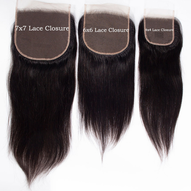 6×6 Lace Closure with Bundles Brazilian Straight Hair