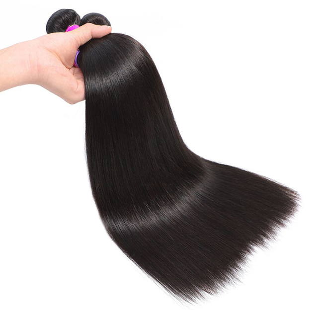 Baby Hair Brazilian Straight Hair 4 Bundles Human Hair Virgin Remy Hair Weave High Quality Natural Hair Extensions