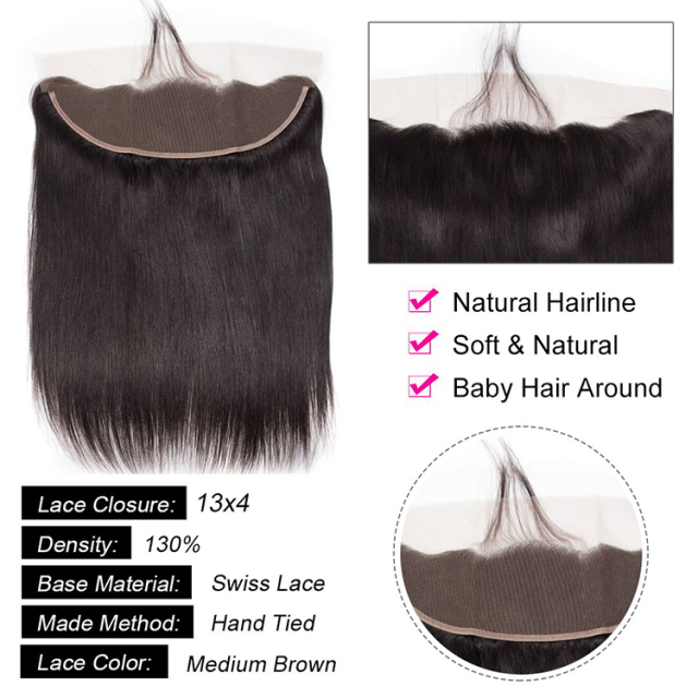 Labor Hair Malaysian Straight Human Hair Bundles With Frontal 3 Bundles Silk Straight With Frontal Closure