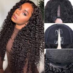 Laborhair V Part Curly Wave Human Hair Wigs 180% Density lace wigs
