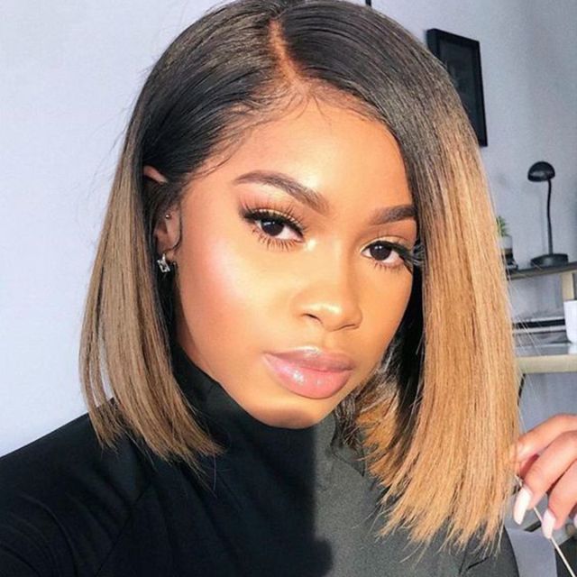 Laborhair Ombre Honey Blonde Straight Hair Lace Front Bob Wigs