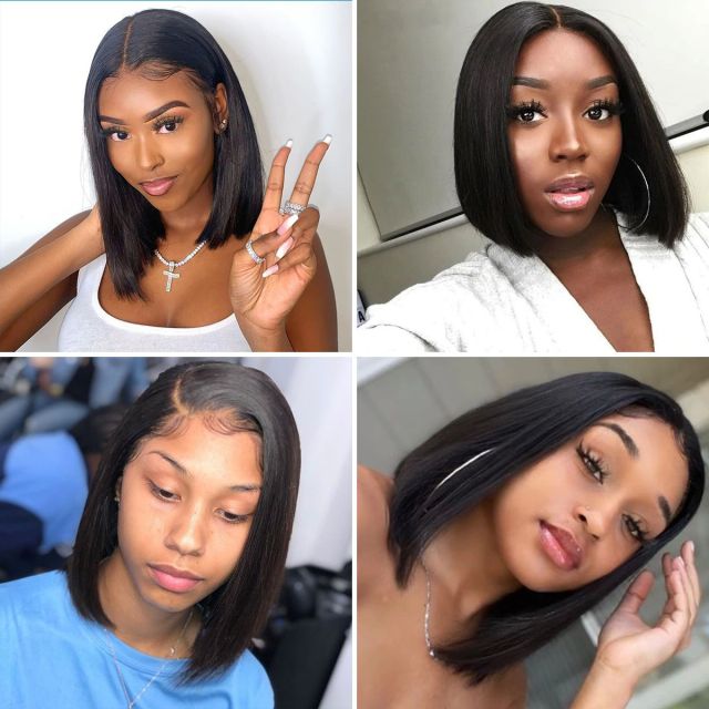 Laborhair Lace Closure Wig Straight Hair Short Bob Wig