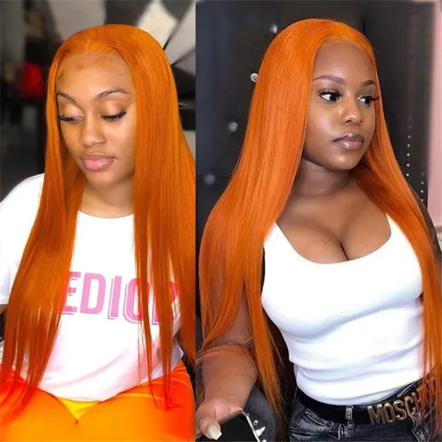 Laborhair Orange Ginger Color Lace Front Straight Hair Wig 200% Density