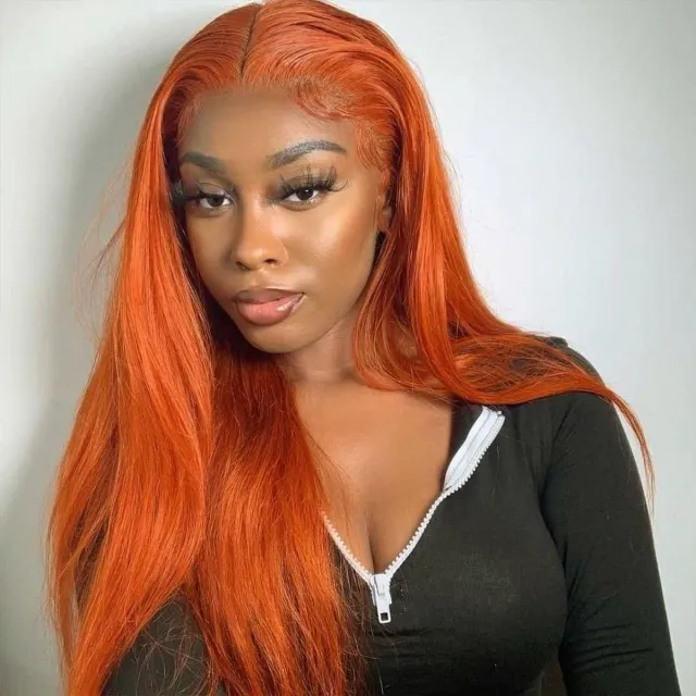 Laborhair Orange Ginger Color Lace Front Straight Hair Wig 200% Density