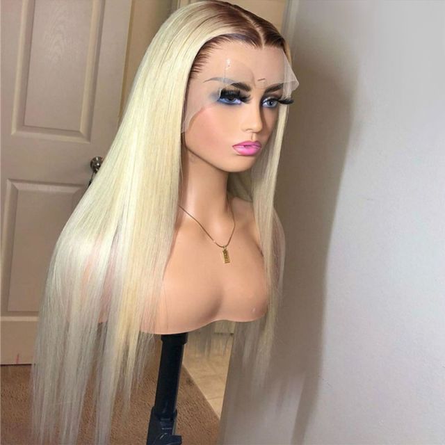 Laborhair 613 Blonde Wig With Dark Roots Human Hair 13×4 Lace Front Wigs