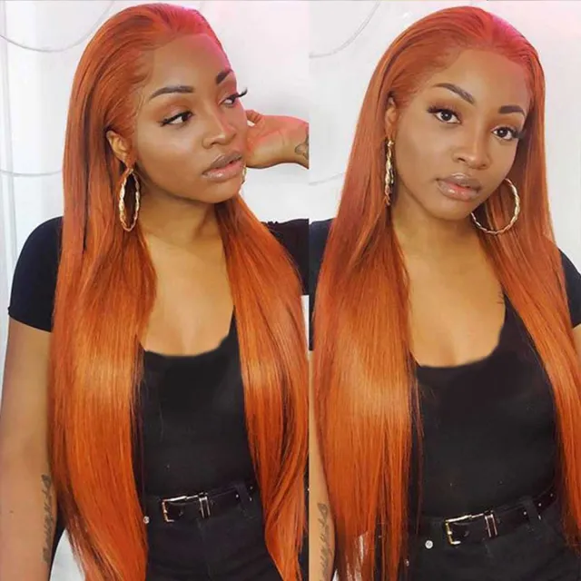 Laborhair Orange Ginger Color Lace Front Straight Hair Wig 200% Density