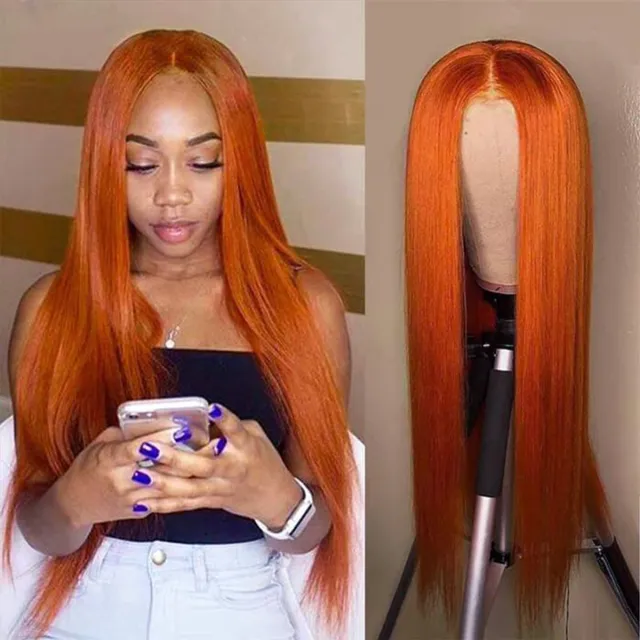 Laborhair Orange Ginger Color Lace Front Straight Hair Wig 200% Density