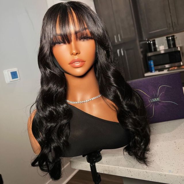 Laborhair Body Wave Lace Wigs with Bangs Glueless Wig