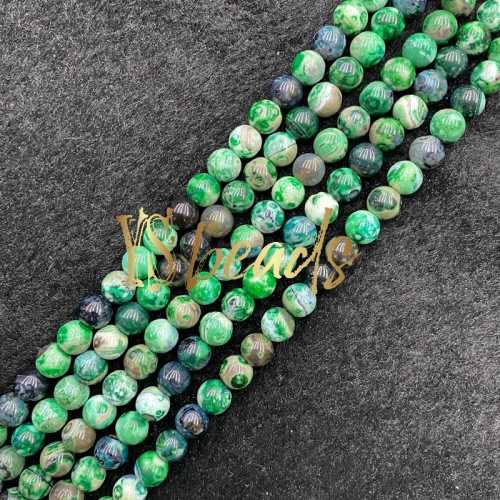 Blackish Green Agate Plain Rounds, 6-14mm