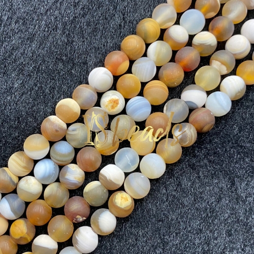 Nature Contrast Agate Matte Rounds, 6-14mm