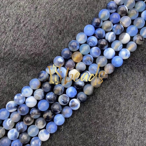 Blue Porcelain Agate Plain Rounds, 6-14mm