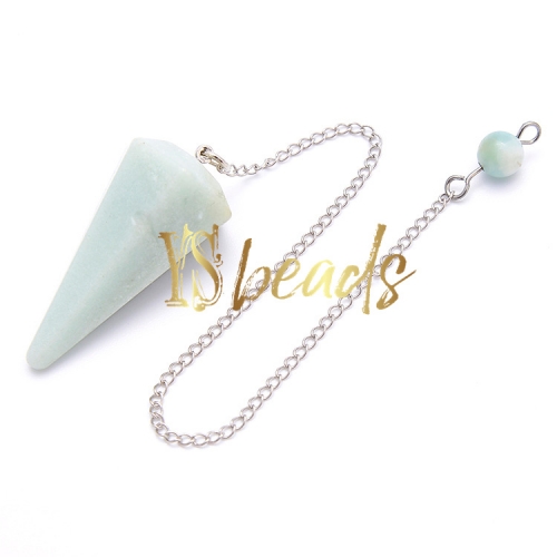 Amazonite Hexagonal Point Pendulum, Approx 18x36mm