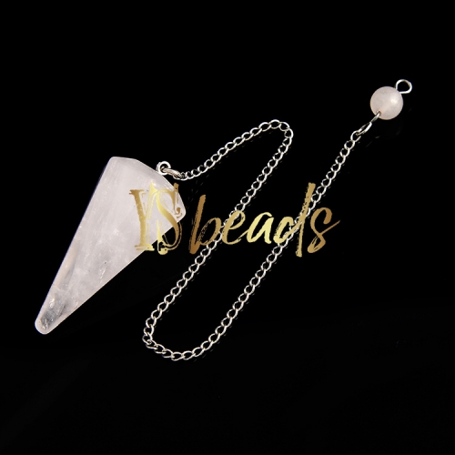 Rose Quartz Hexagonal Point Pendulum, Approx 18x36mm