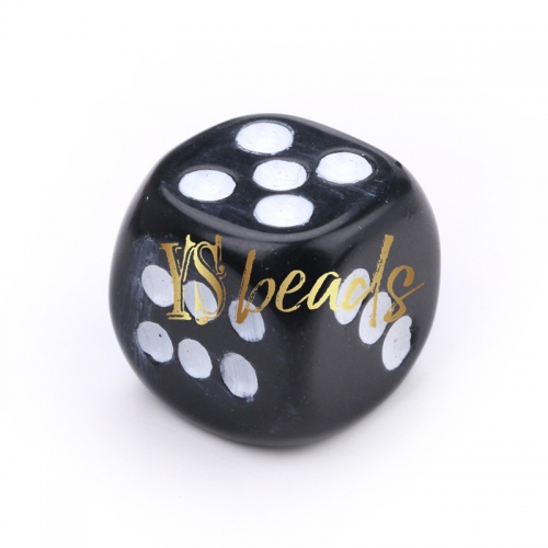 Black Obsidian Cube Dice, Approx 15mm