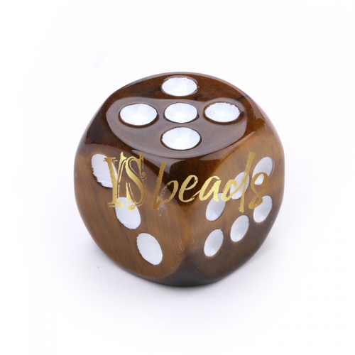 Tiger Eye Cube Dice, Approx 15mm