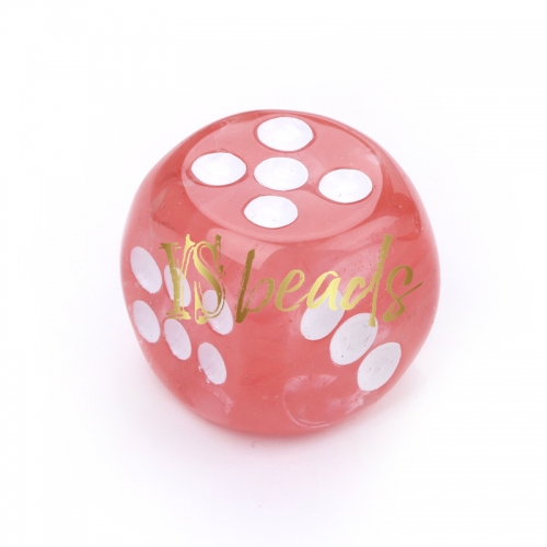 Watermelon Quartz Cube Dice, Approx 15mm
