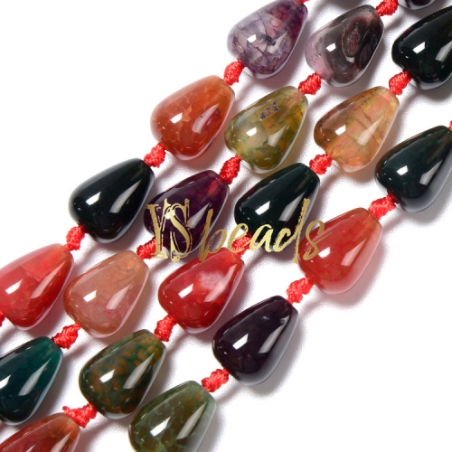 Mixed Colors Agate Drops, Approx 10x14mm