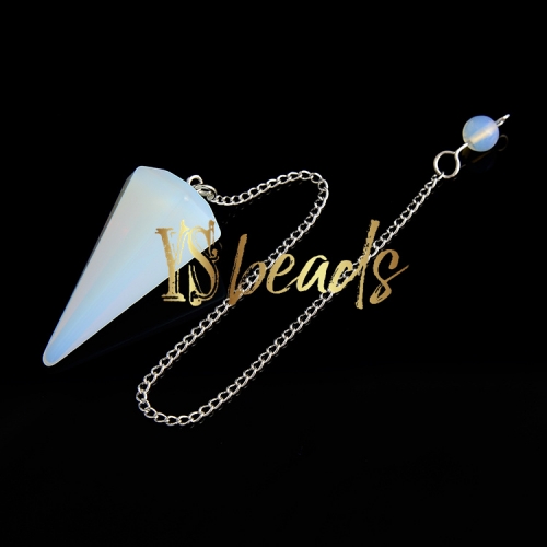 Opalite Hexagonal Point Pendulum, Approx 18x36mm