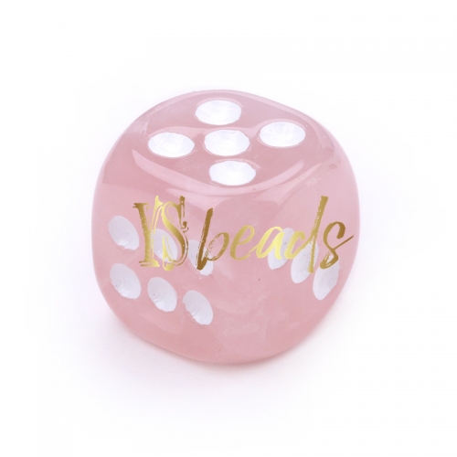 Rose Quartz Cube Dice, Approx 15mm