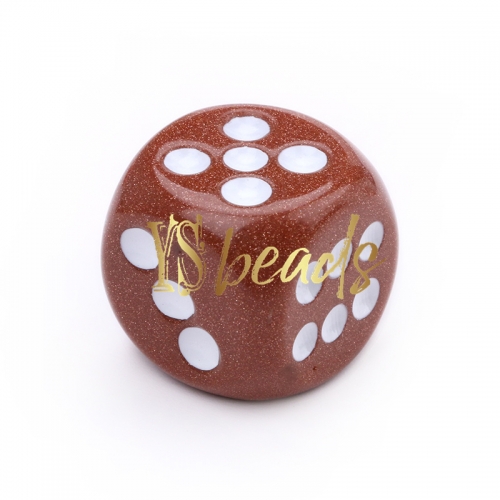 Gold Sandstone Cube Dice, Approx 15mm