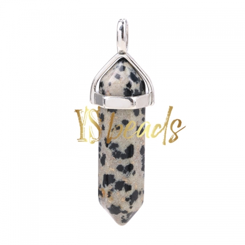Dalmation Jasper Hexagonal Pendant, Approx 8x32mm