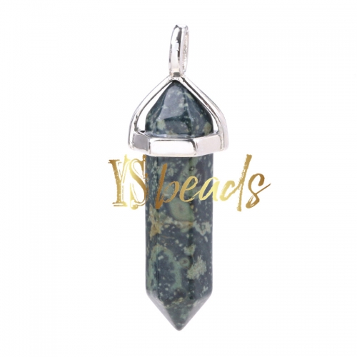 Kambaba Jasper Hexagonal Pendant, Approx 8x32mm