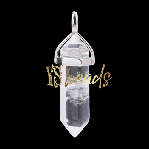 Clear Quartz Hexagonal Pendant, Approx 8x32mm