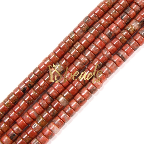 Poppy Jasper Heshi Wheel Beads, Approx 2x4mm