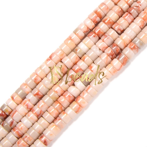 Red Network Jasper Heshi Wheel Beads, Approx 2x4mm
