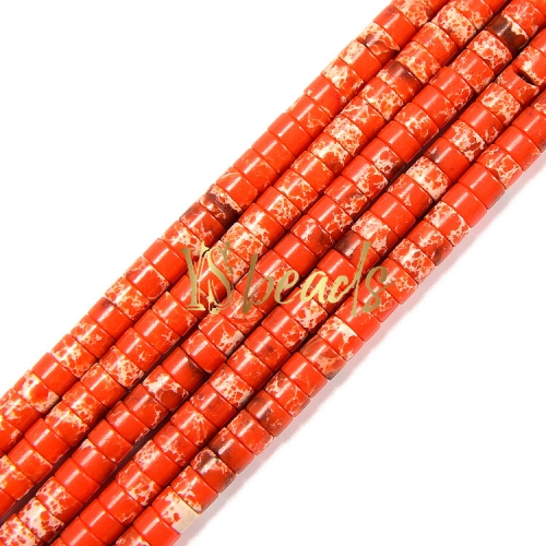 Synthetic Red Impression Jasper Heshi Wheel Beads, Approx 2x4mm