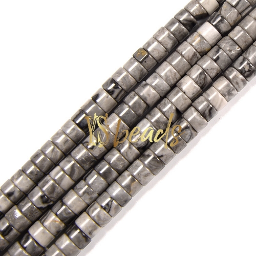 Map Jasper Heshi Wheel Beads, Approx 2x4mm